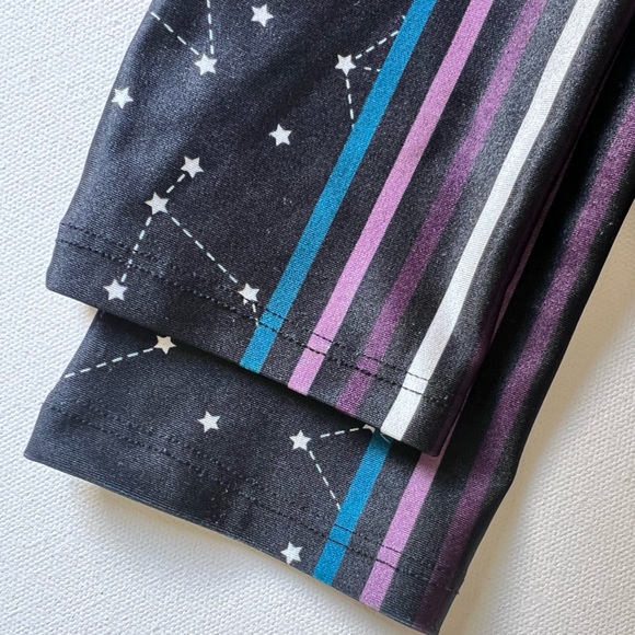 Gold Sheep 🐑 🌌 🌟 Kids leggings M 7/8 black with constellation and stripes - Picture 10 of 12